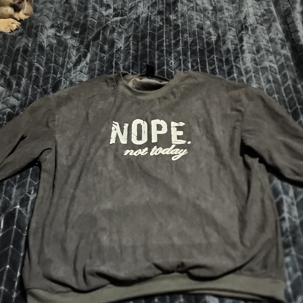 Womens Gray Sweater - Nope Not Today